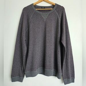 VINCE Men’s XL Gray Red Undertone Birdseye Sweater Crew Neck 80%Wool 20%Cashmere